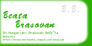 beata brasovan business card